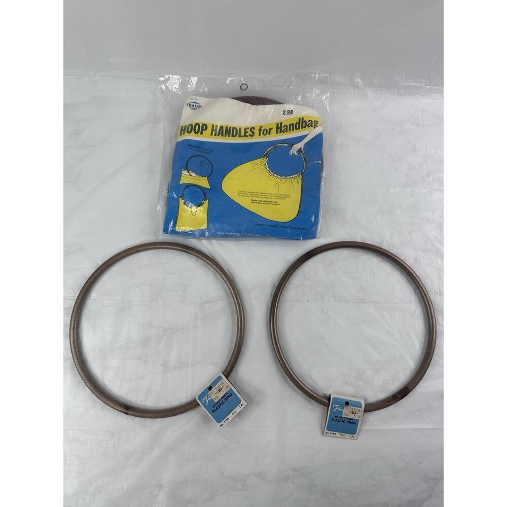 Traum Fibre Craft Purse Handles Hoop Craft Macrame Crochet Mixed Lot Vintage